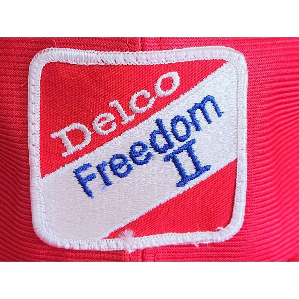 Delco Freedom II Snapback Hat Large Adjustable Vintage Cap Funkap Red